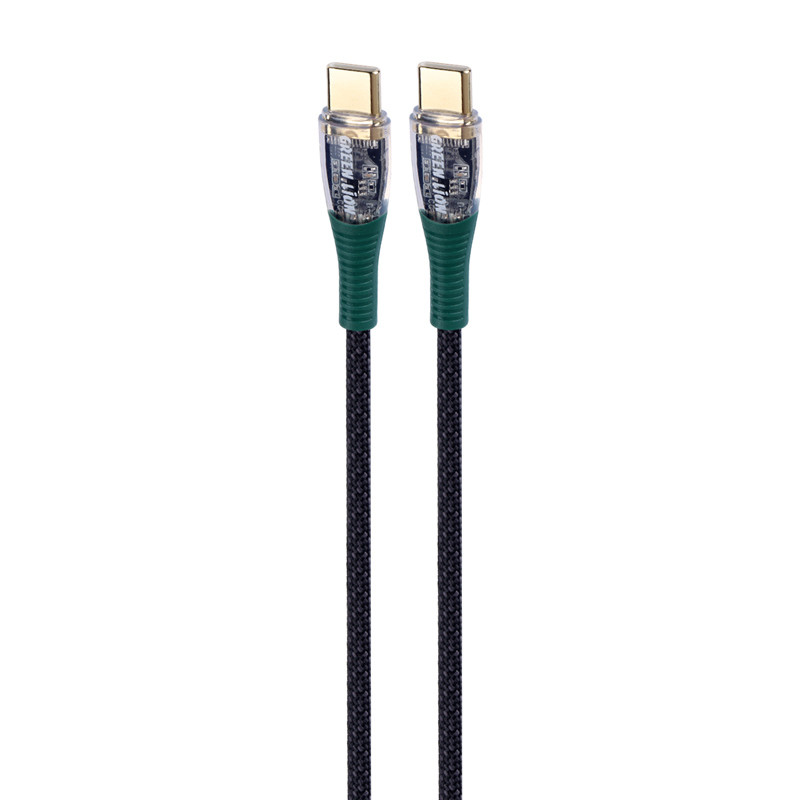کابل شارژ شفاف 60واتی Type-C به Type-C گرین لاین